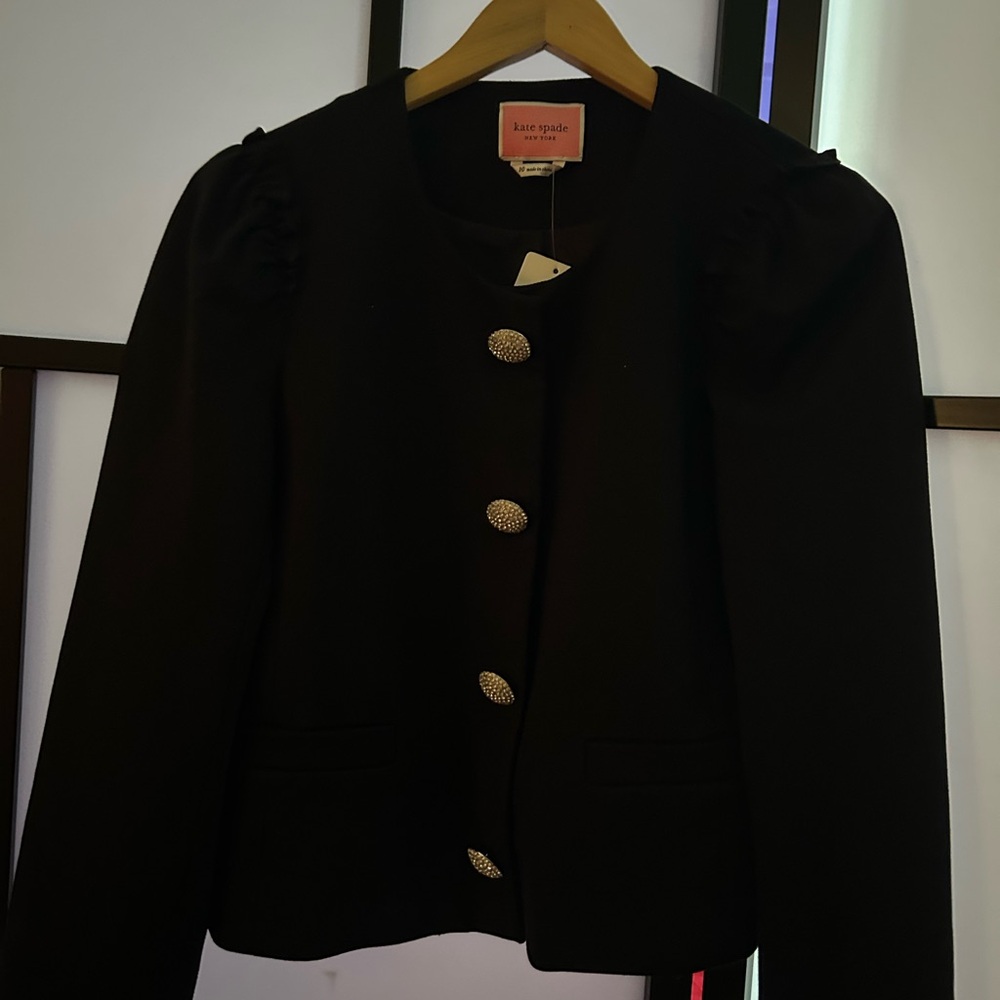 Kate Spade Black Blazer with Silver Buttons